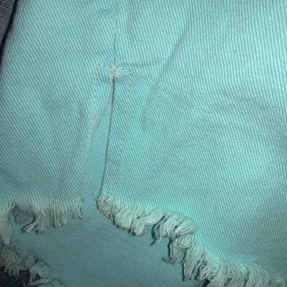 Pol Aqua Plaid Button Front Patchwork Shacket Sz … - image 7